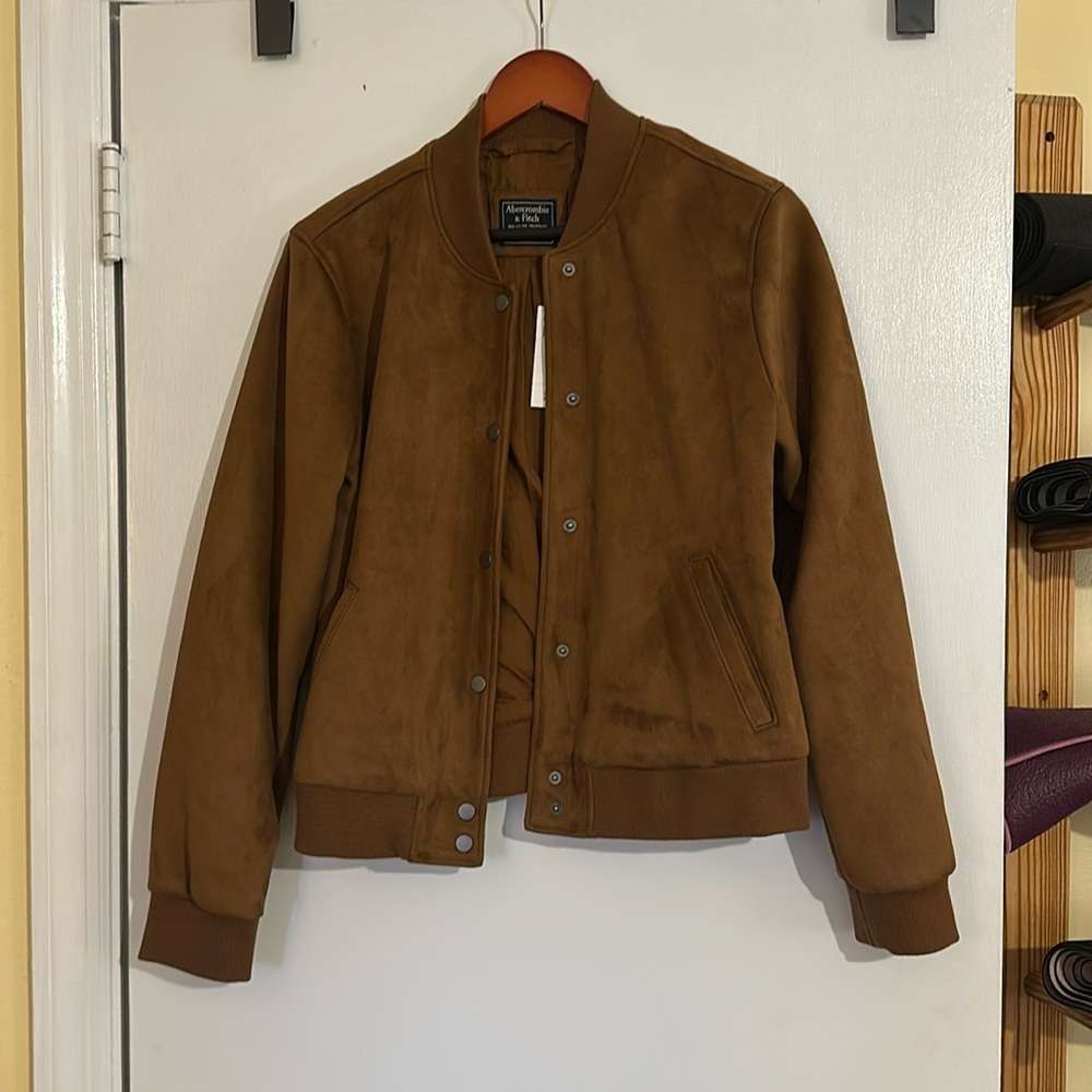 Abercrombie and Fitch suede bomber jacket